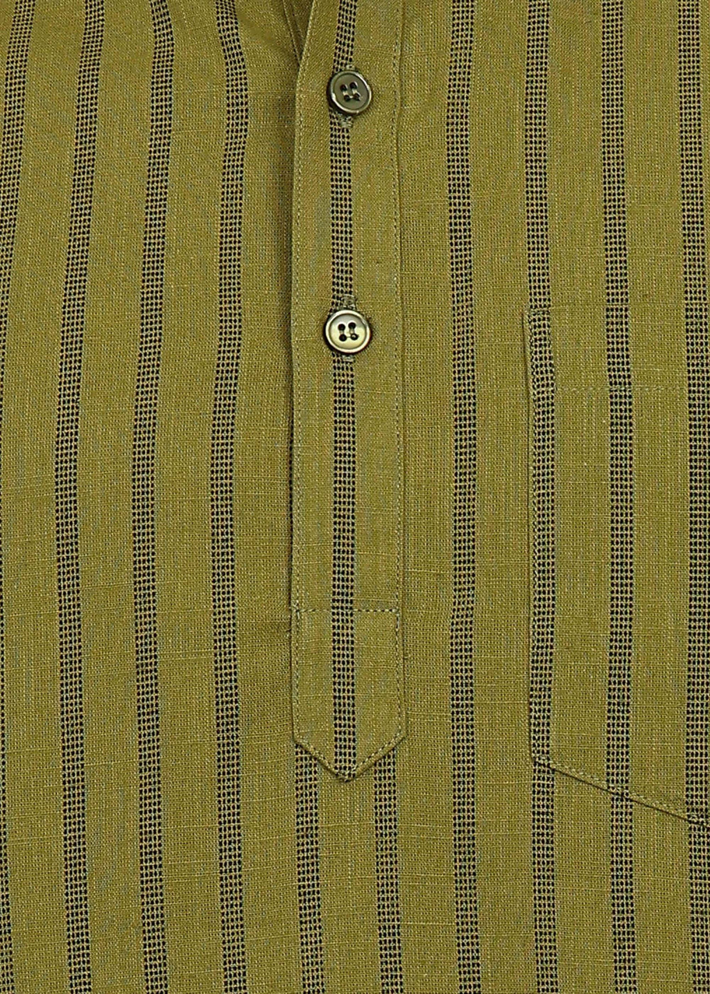 Fabmade Olive Stripe Linen Kurta