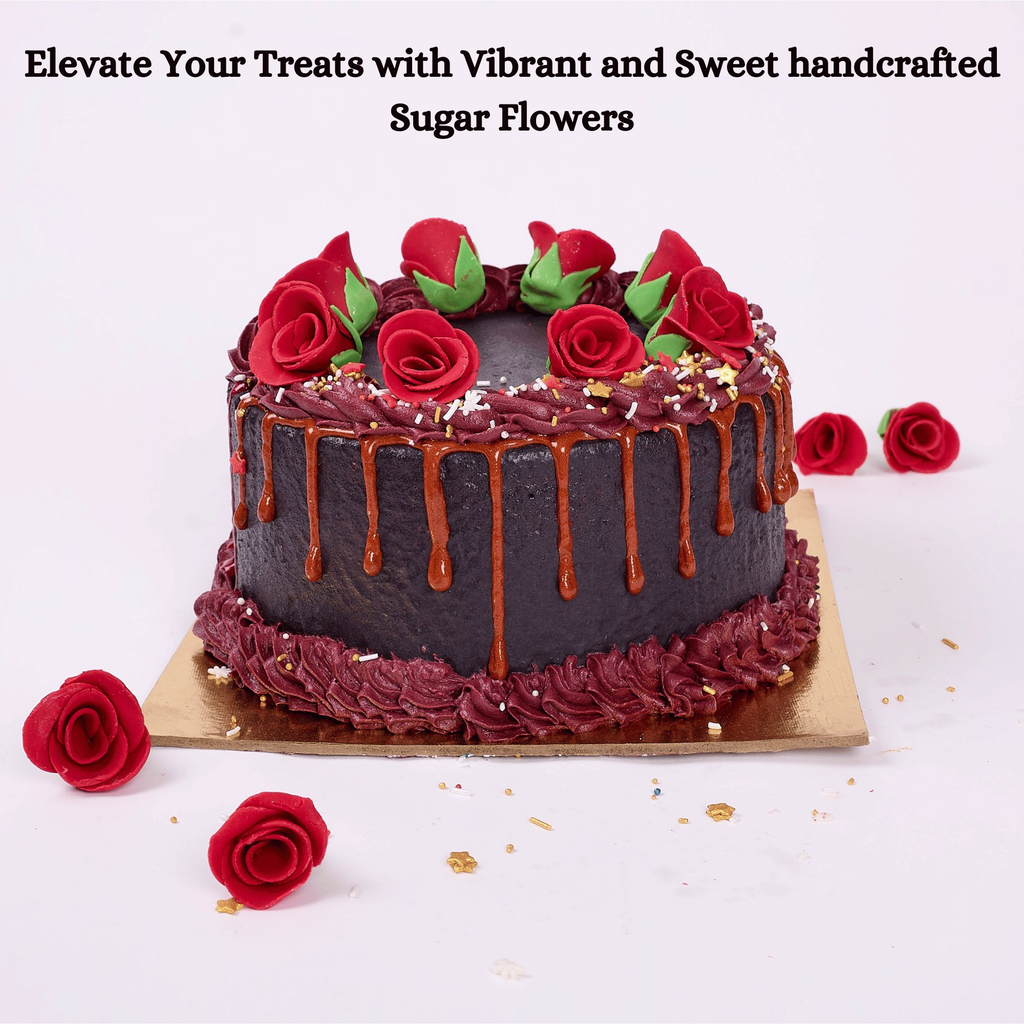 confect edible rose topper edible rose for cake decorations edible crimson pink roses pack of 12
