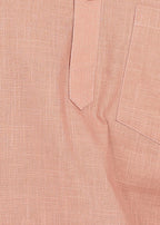 Fabmade Men’S Peach Linen Short Kurta