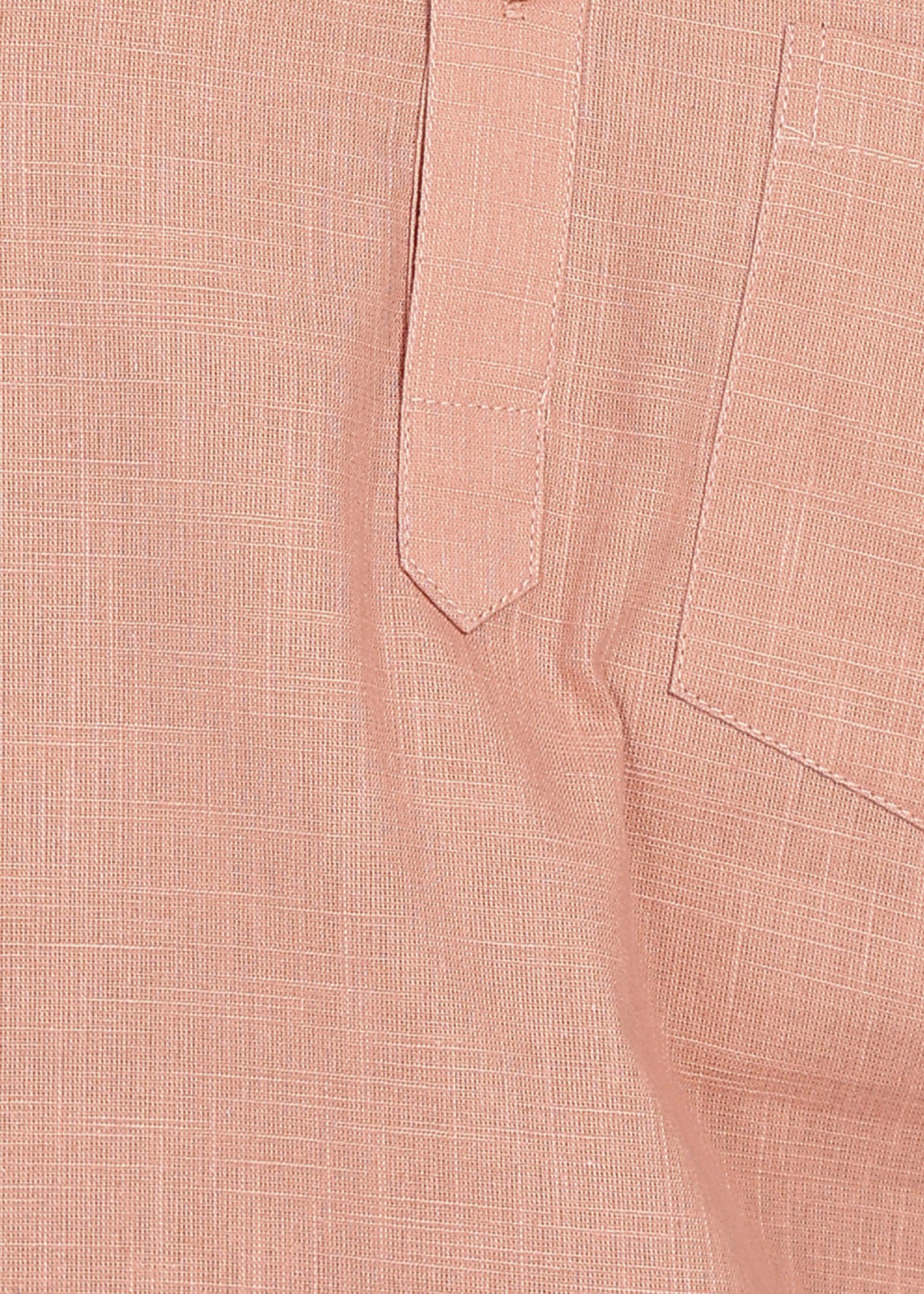 Fabmade Men’S Peach Linen Short Kurta