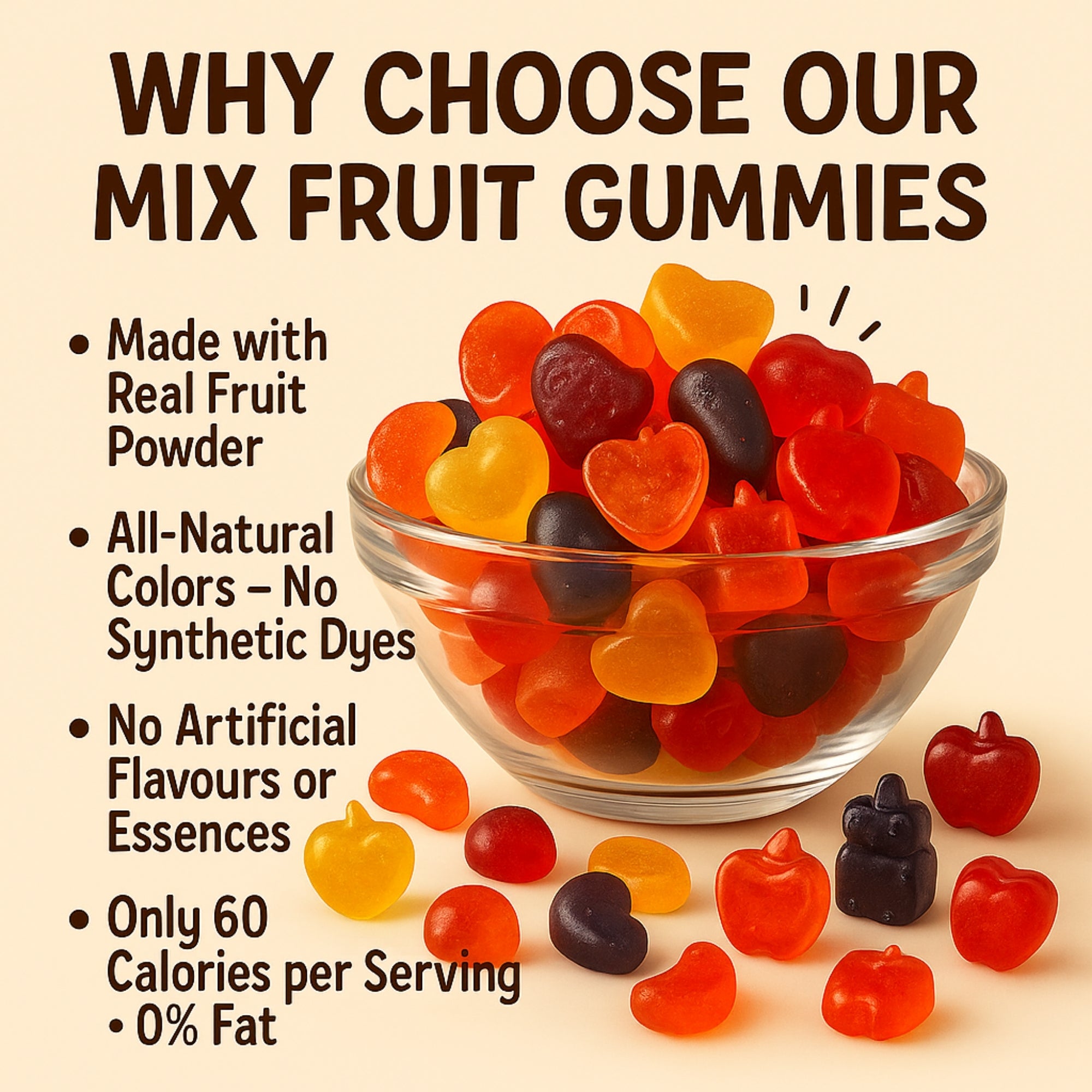 tropical vibes gummies pack of pineapple mango kiwi peach lemon cherry gummies 300 gm copy