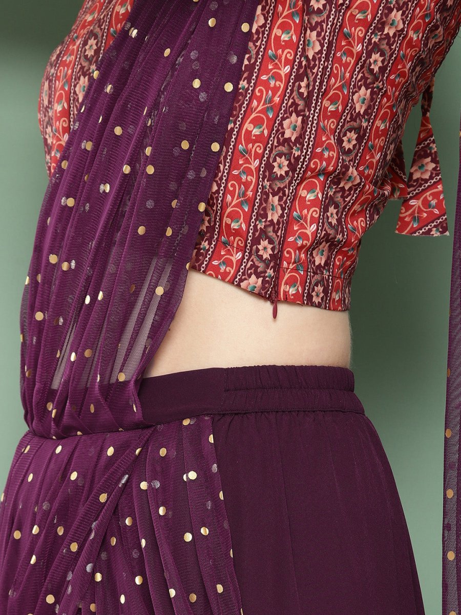 Ahalyaa Printed Ethnic Co-Ords with Draped Dupatta - Distacart