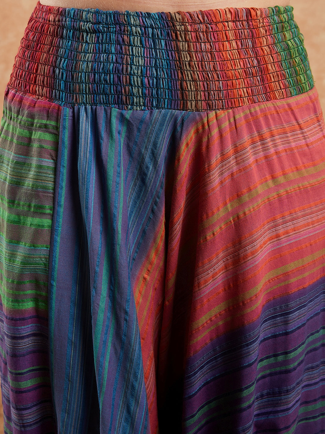InWeave Women's Blue Multi Colour Harem Pant