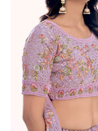 Myra Lilac Soft Net Embroidered Designer Lehenga Choli