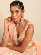 House of Panchhi Peach Net Multi Sequins with heavy Zarkan embroidery Lehenga choli & Dupatta