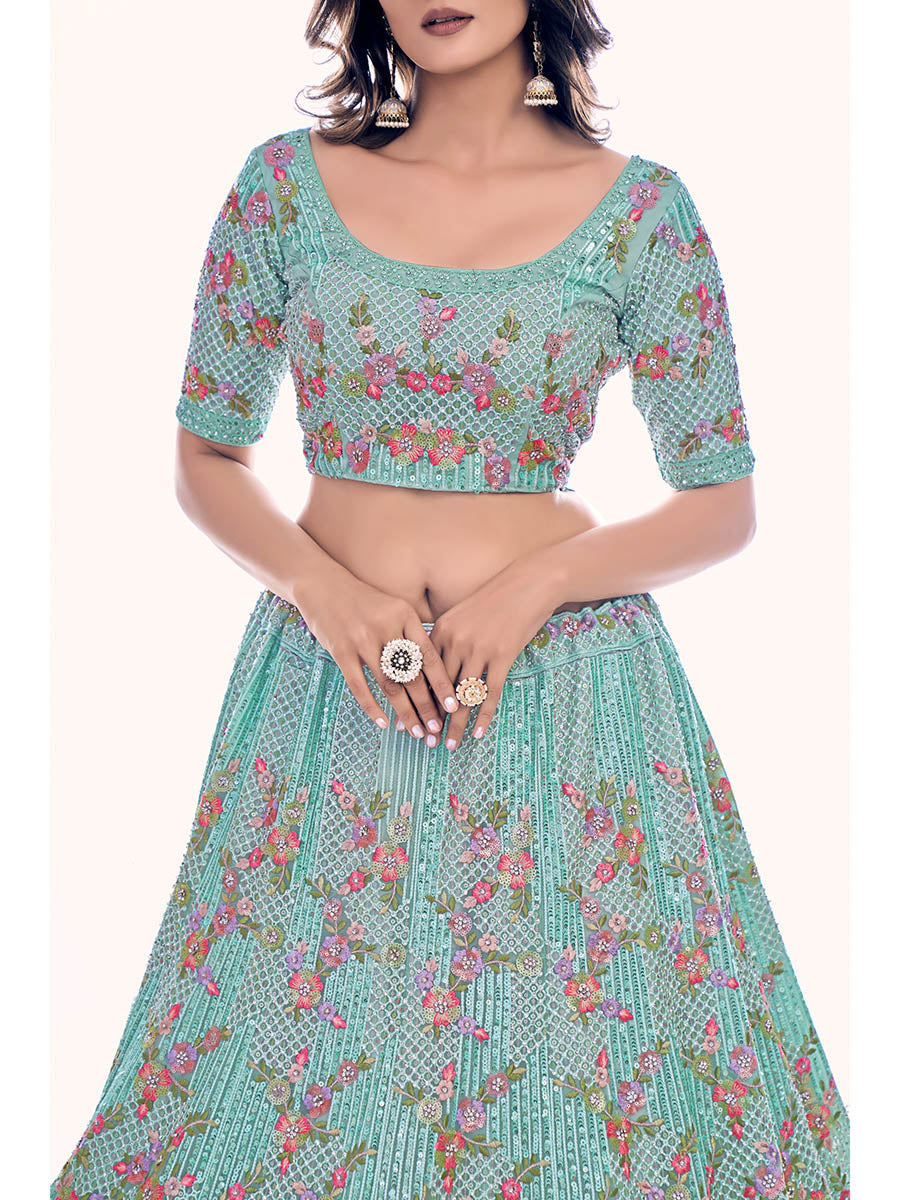 Myra Firozi Soft Net Embroidered Designer Lehenga Choli