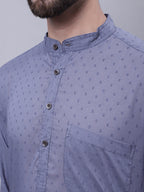 Even Apparels Grey Pure Cotton Kurta With Band Collar - Distacart
