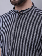 Even Apparels Multi Pure Cotton Short Sleeves Kurta With Band Collar - Distacart