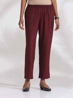 trueBrowns Maroon Dobby Kurta Set - Distacart