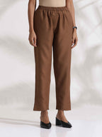 trueBrowns Maroon Slub Highslit Kurta Set - Distacart