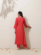 trueBrowns Coral Viscose Solid Kurta Pant Set - Distacart