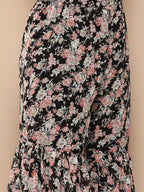 KSUT (House of Varanga) Black Printed Anarkali Kurta Paired With Sharara And Plain Tonal Dupatta