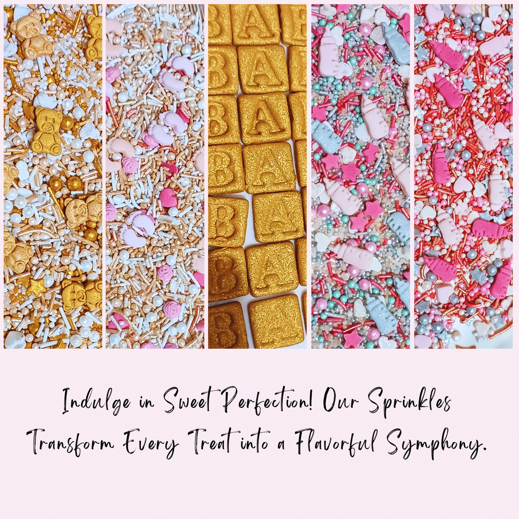 confect girls baby shower sprinkles edible sprinkles mix silver gold blush pink sprinkles pack of 5 baby shower 21