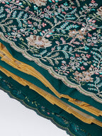 House of Panchhi Teal - Georgette Sequins, Mirror And Thread Embroidery Lehenga Choli