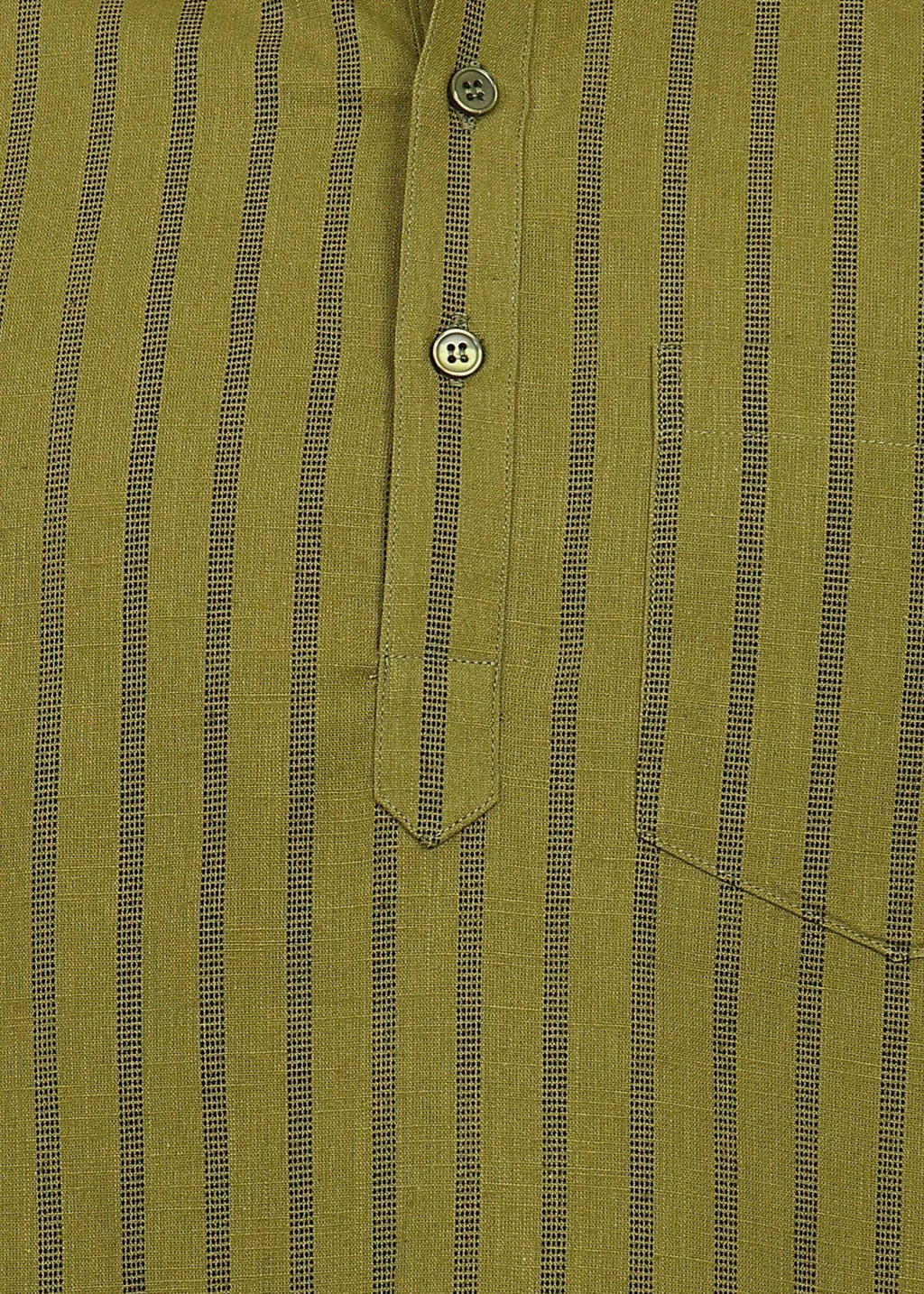 Fabmade Olive Stripe Linen Kurta Set