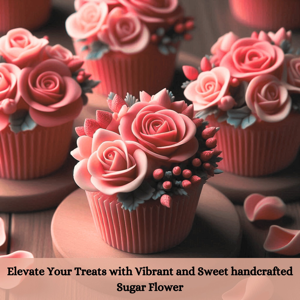 sugar roses for cake cupcake decoration coral 120 gms