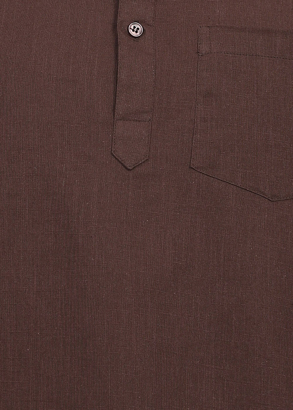 Fabmade Cocoa Drift Linen Short Kurta