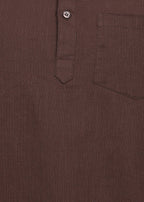 Fabmade Cocoa Drift Linen Short Kurta
