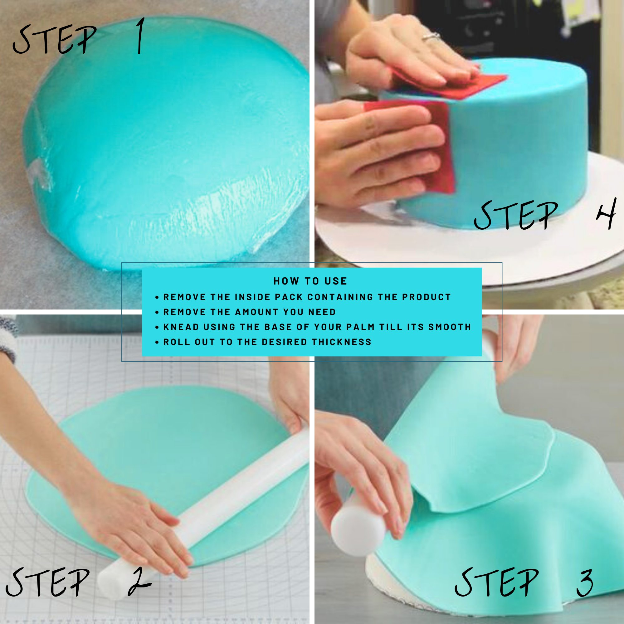 confect electric blue pastel sugar paste edible fondant chefs choice for cake decorating 1 kg