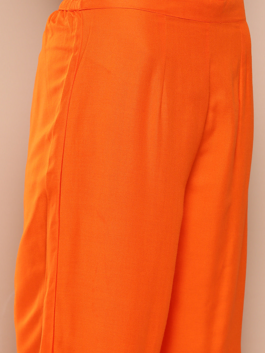 InWeave Women's Orange Mirror Work Aline Strappy Kurta Set Blue Fuchsia Or Dupatta