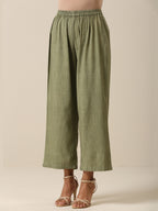 trueBrowns Sage Slub Texture Angrakha Pant Set | Relove - Distacart