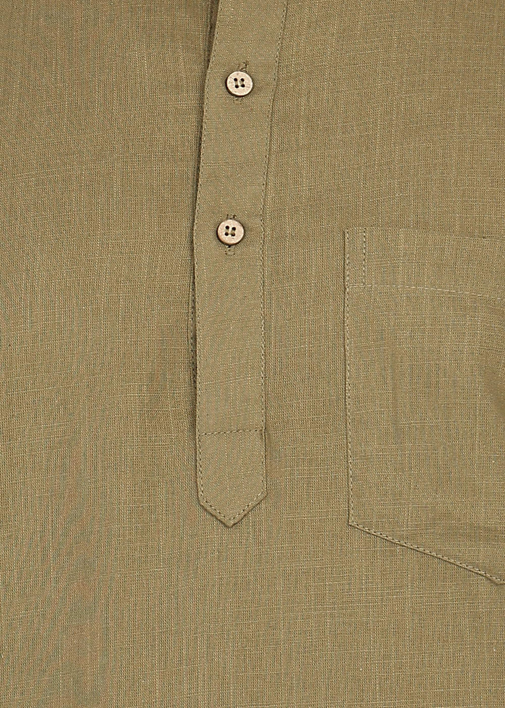 Fabmade Olive Dune Linen Short Kurta Co-Ord Set