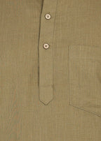 Fabmade Olive Dune Linen Short Kurta Co-Ord Set