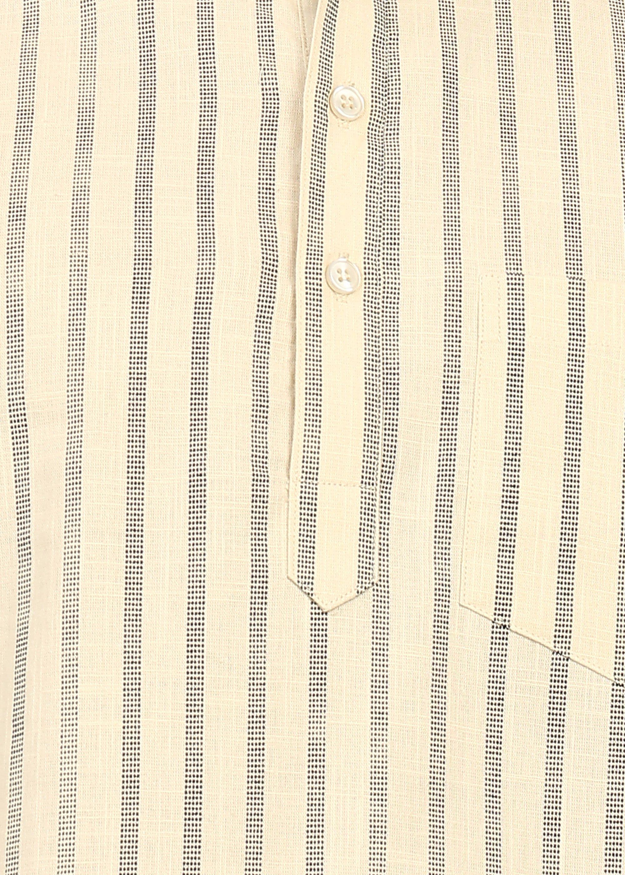 Fabmade Sandline Stripe Linen Kurta