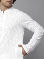 Fabmade Elegant Chikankari Embroidered Straight Kurta
