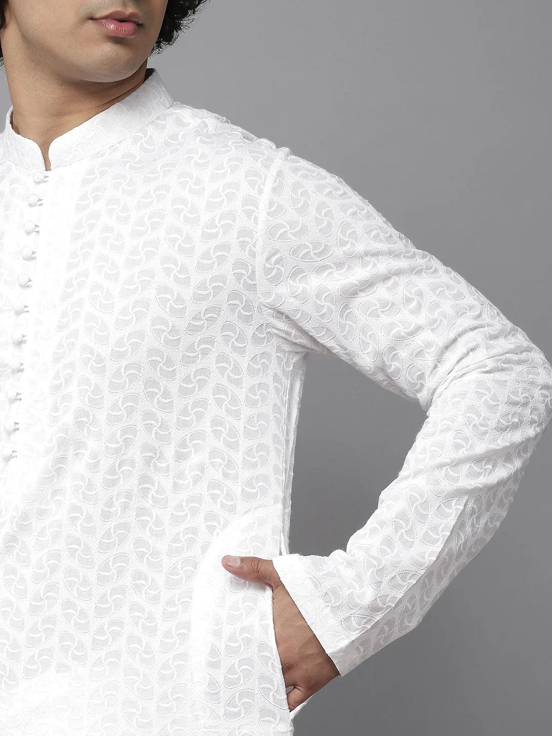 Fabmade Elegant Chikankari Embroidered Straight Kurta