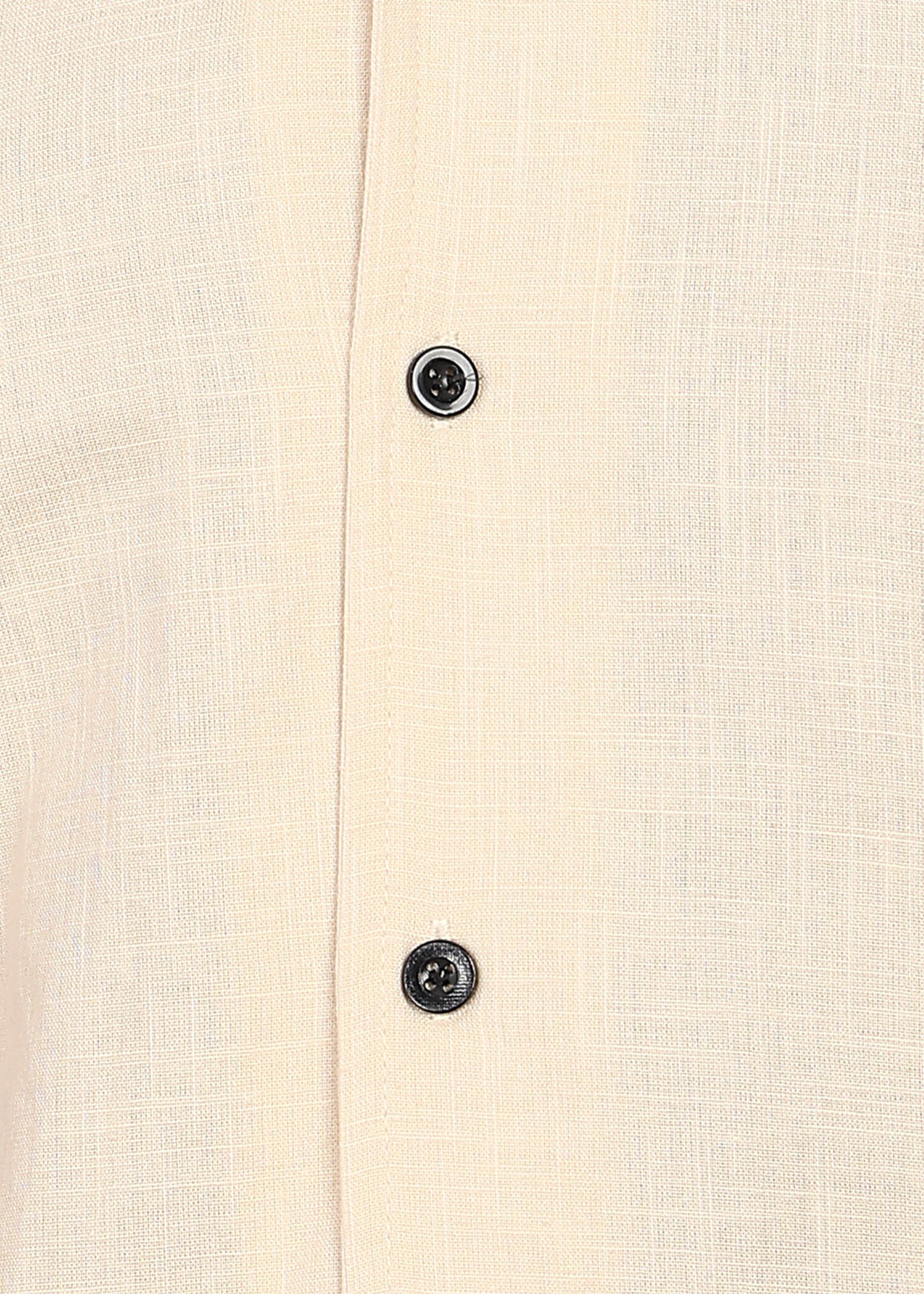 Fabmade Beige Bloom Embroidered Resort Shirt