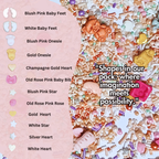 confect girls baby shower sprinkles edible sprinkles mix heart teddy baby feed bottle baby feet sprinkles pack of 5 baby shower 18