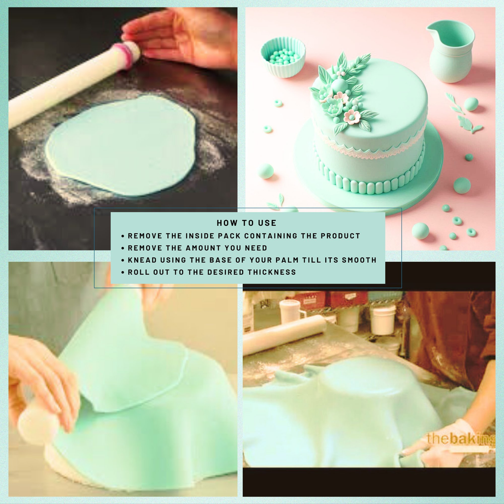 mint green sugarpaste 250 gms
