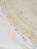 House of Panchhi Cream Net Cutdana, Sequins And Zarkan Embroidery Lehenga Choli & Dupatta