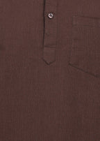 Fabmade Cocoa Drift Linen Kurta Set