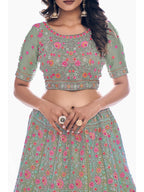 Myra Green Gota Silk Embroidered Designer Lehenga Choli