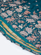 House of Panchhi Olive Pure Georgette Sequins And Thread Embroidery Lehenga Choli & Dupatta