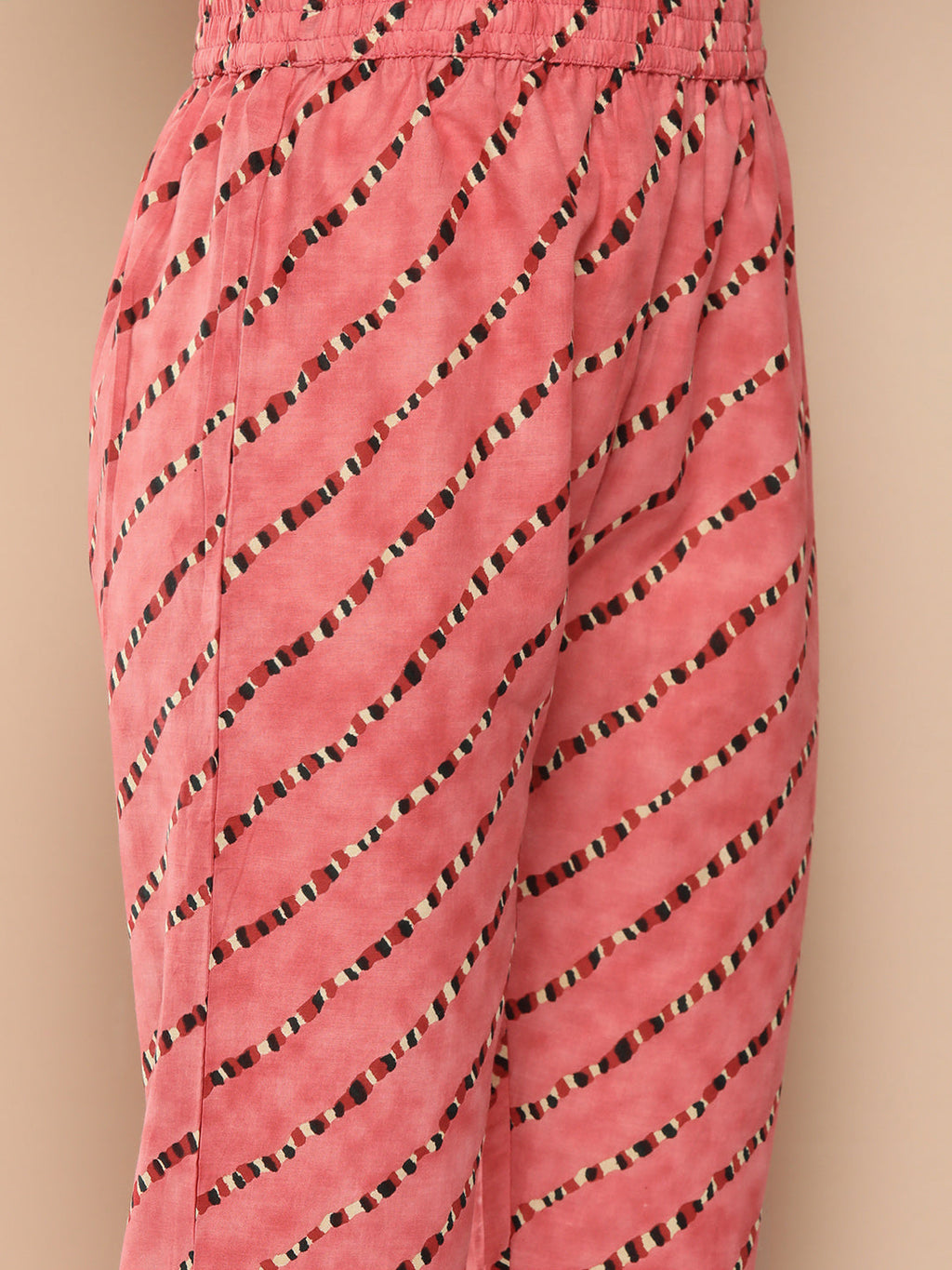 KSUT (House of Varanga) Green And Peach Floral Print Kaftan Trouser Set. - Distacart