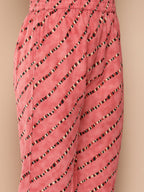KSUT (House of Varanga) Green And Peach Floral Print Kaftan Trouser Set. - Distacart