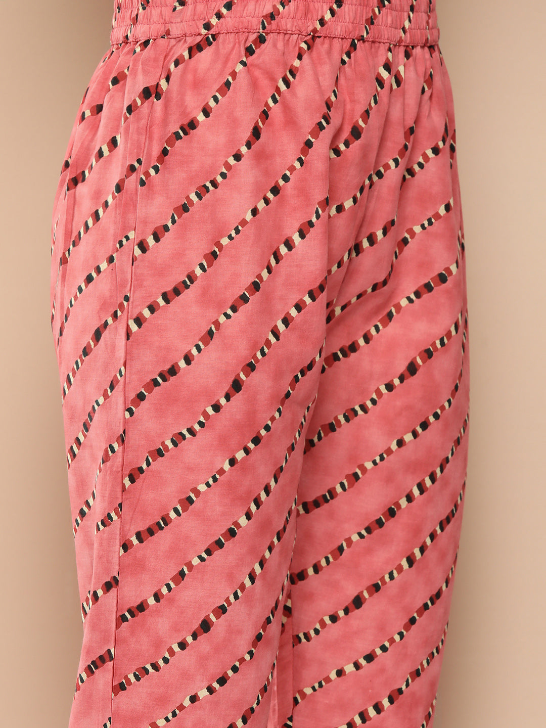 KSUT (House of Varanga) Green And Peach Floral Print Kaftan Trouser Set. - Distacart