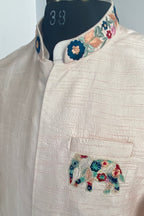 Peach Elephant Designer Men's Nehru Jacket by Hilo Design