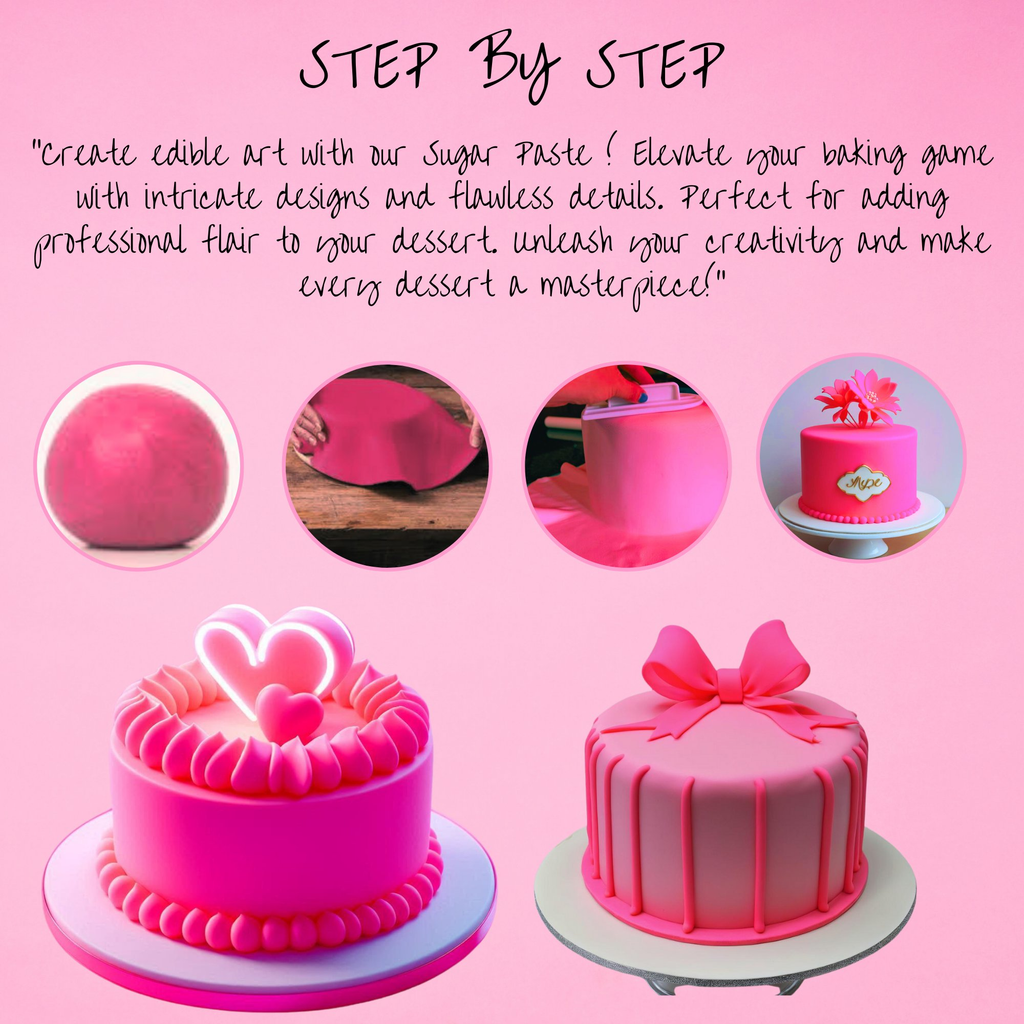 neon pink fondant edible sugarpaste 1kg
