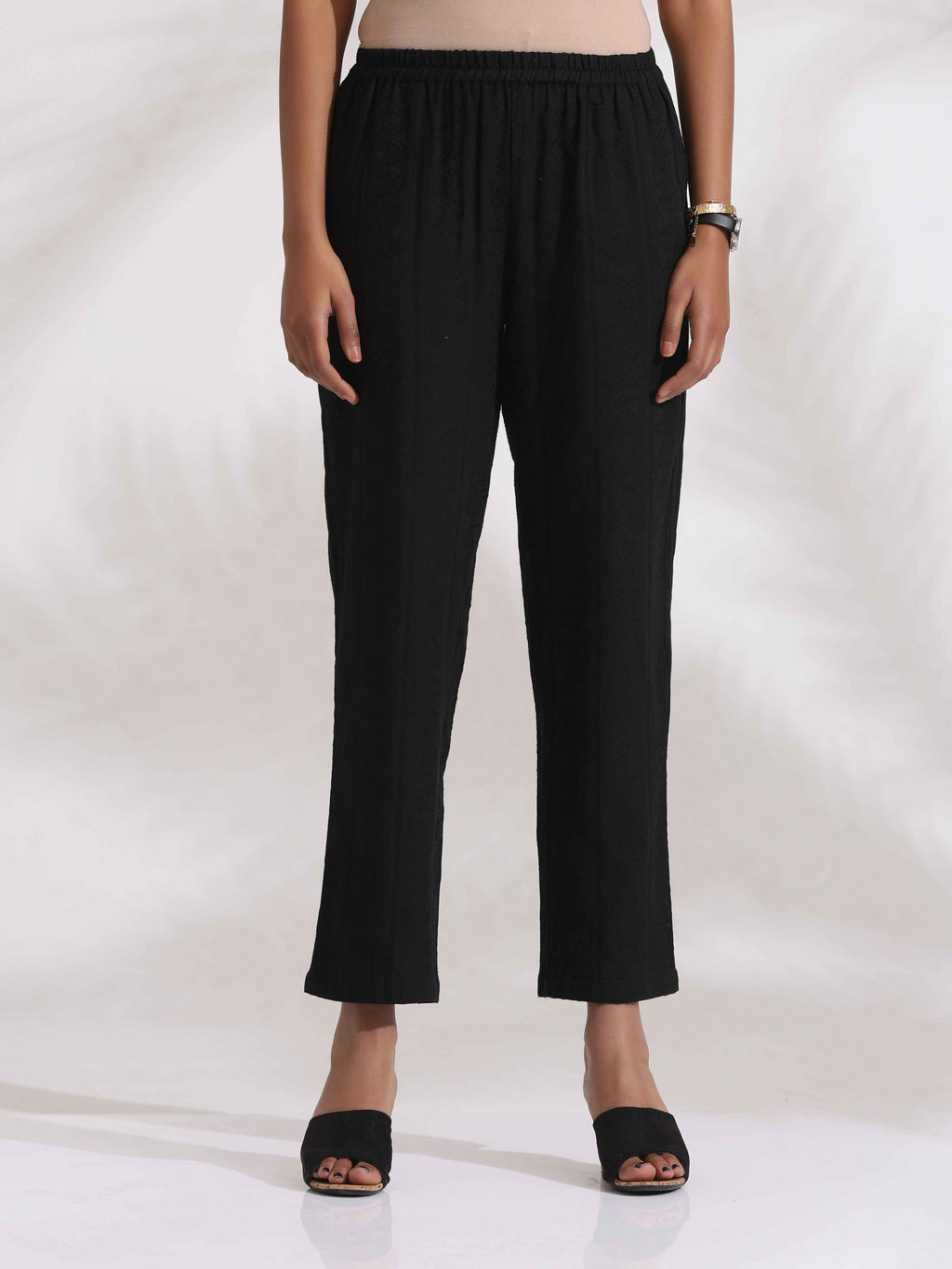 trueBrowns Black Cotton High Slit Kurta Set - Distacart