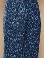 KSUT (House of Varanga) Blue And White Cotton Printed Yoke Design Kurta Paired With Printed Dupatta And Trouser - Distacart