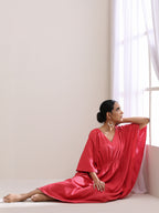 trueBrowns Bright Pink Dobby Kaftan Dress - Distacart