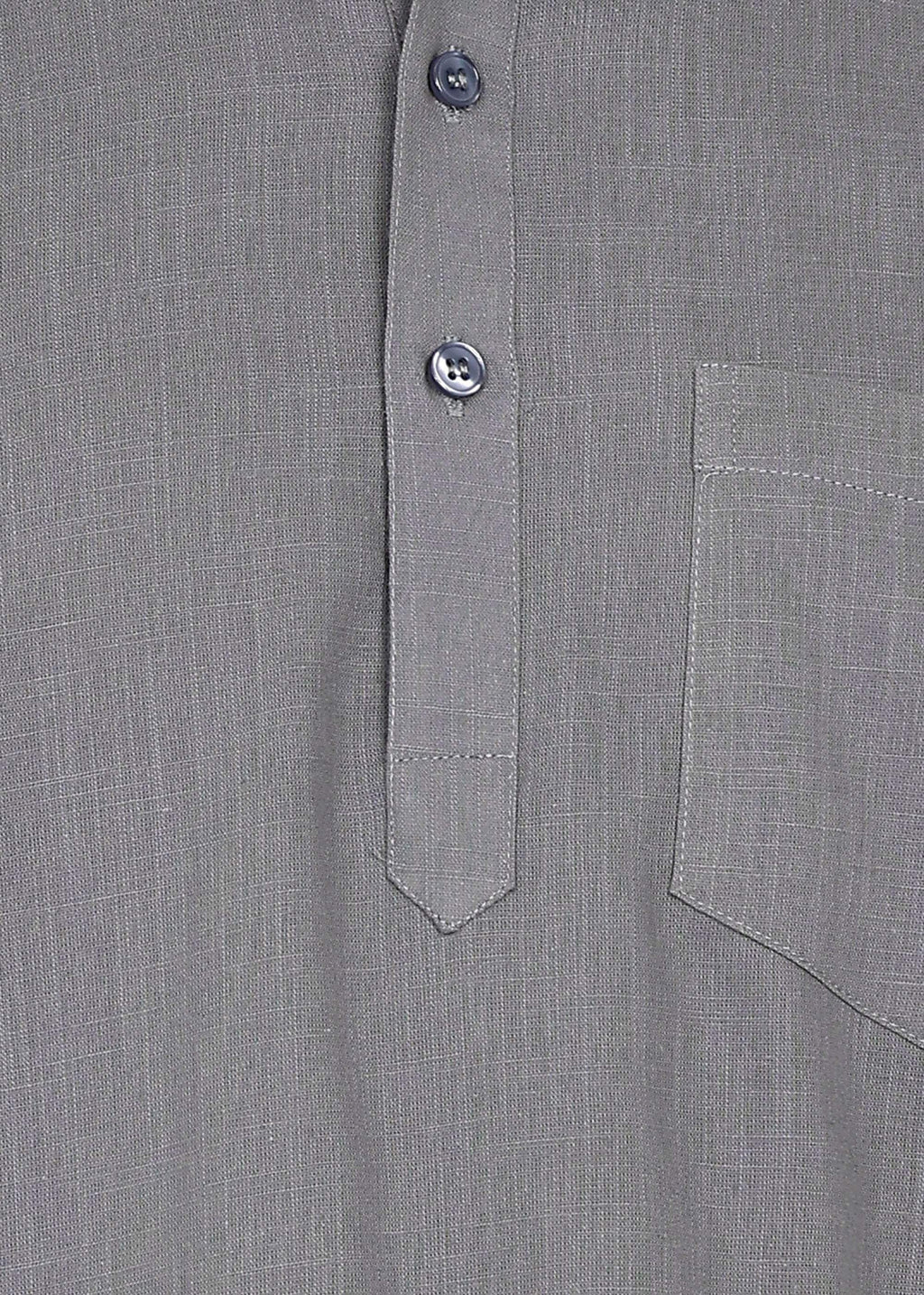 Fabmade Ash Grey Linen Short Kurta