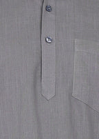 Fabmade Ash Grey Linen Short Kurta