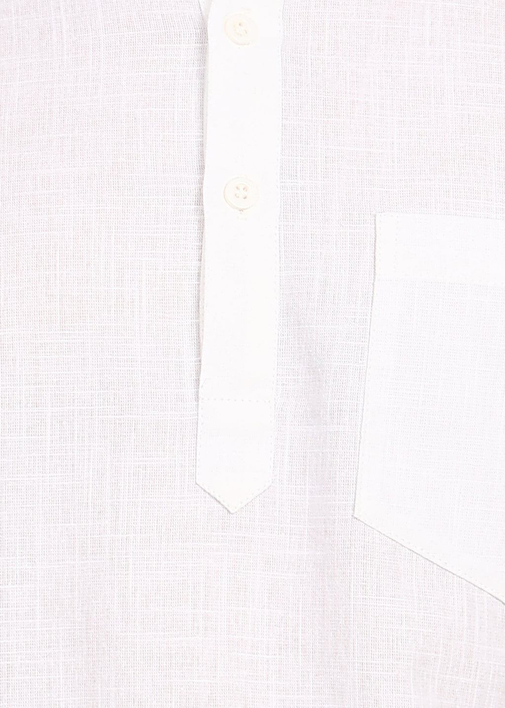 Fabmade Pure Ivory Linen Short Kurta