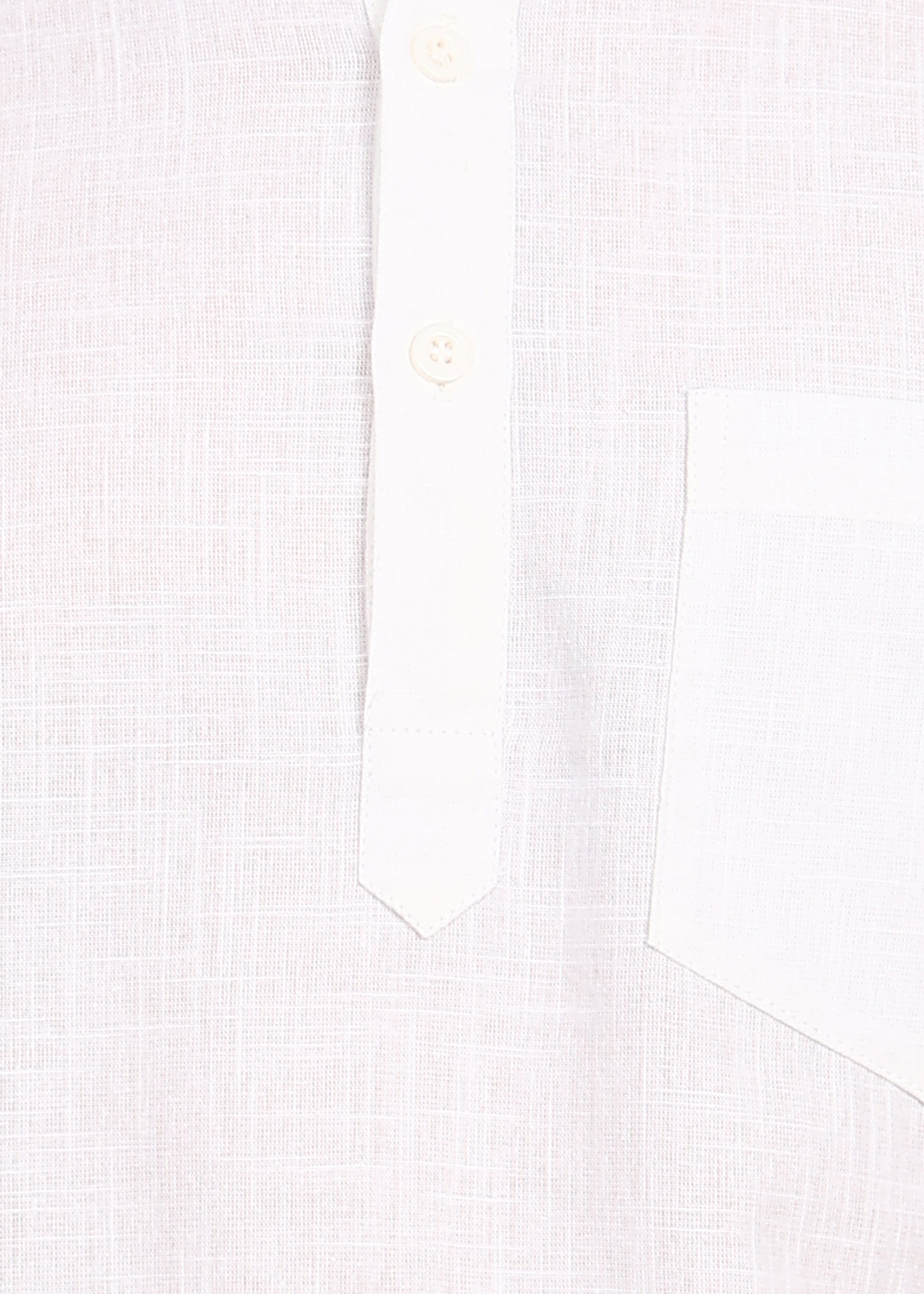 Fabmade Pure Ivory Linen Short Kurta