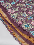 House of Panchhi Lavender Georgette Sequins And Thread Embroidery Lehenga Choli & Dupatta
